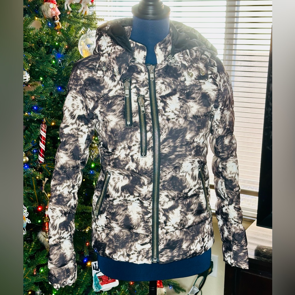 Euc The Kooples Printed Down Puffer Jacket